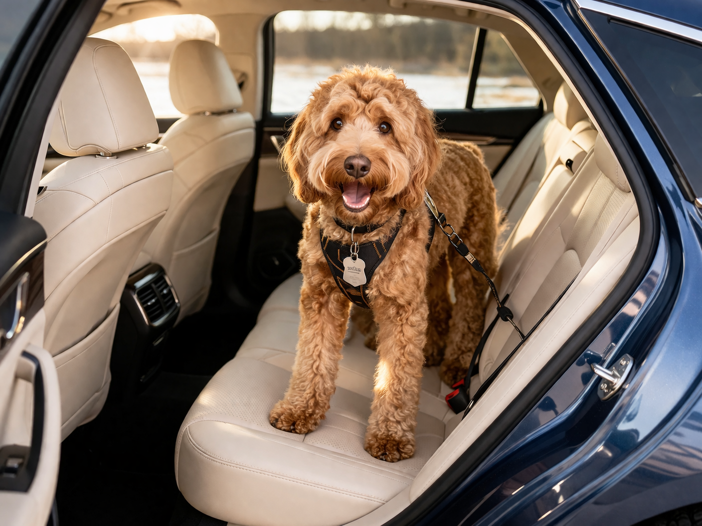 professional drivers driving a dog