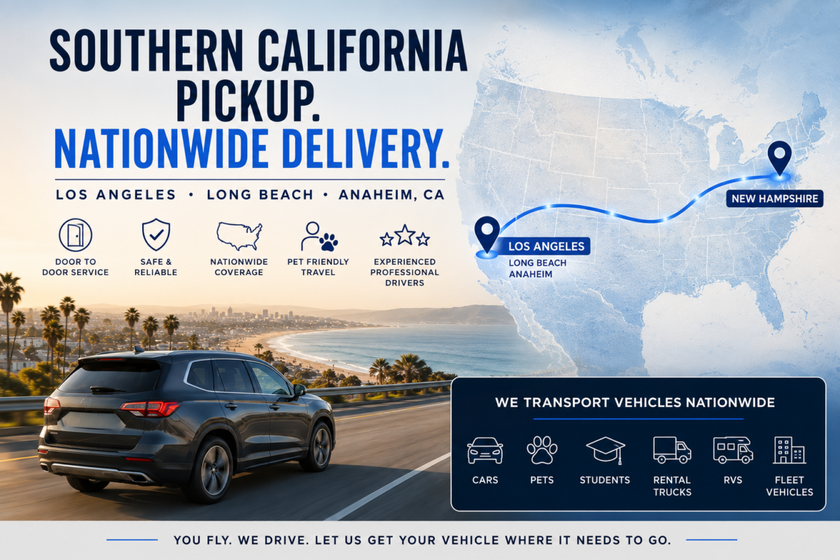 Cross-Country Vehicle Transportation Services from Los Angeles, Long Beach & Anaheim, CA