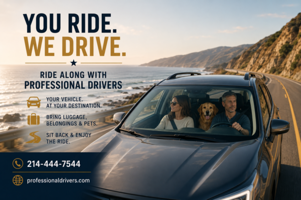 Professional driver preparing to move a client's car across the country