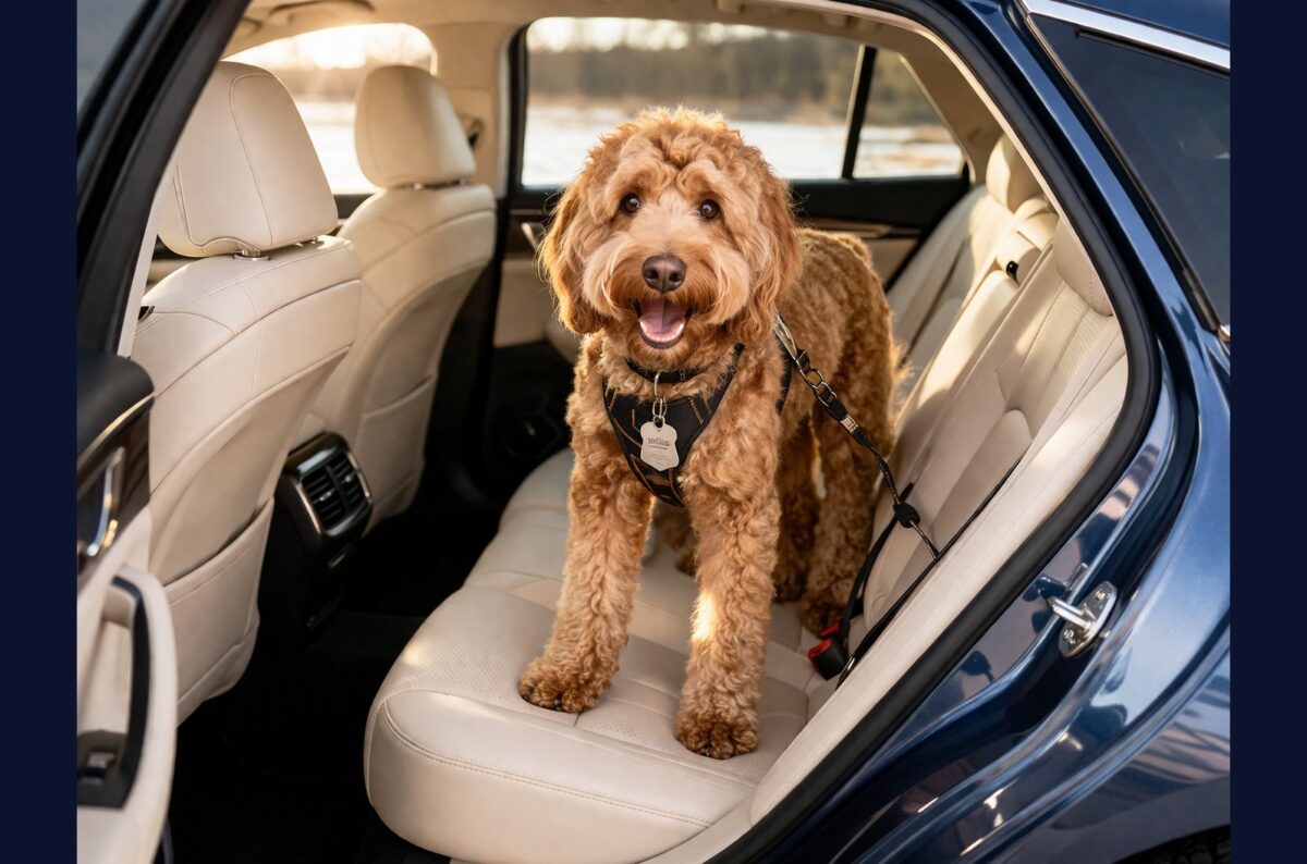 professional drivers driving a dog
